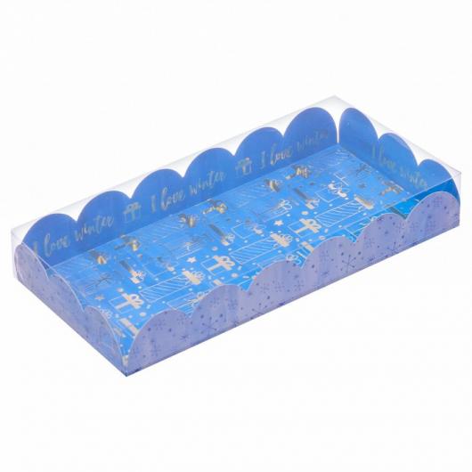 Коробка для кондитерских изделий с PVC-крышкой «Зимние радости», 21 × 11 × 3 см