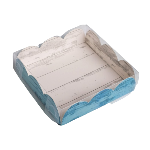 Коробка для кондитерских изделий с PVC-крышкой «Вкусно», 10,5 × 10,5 × 3 см