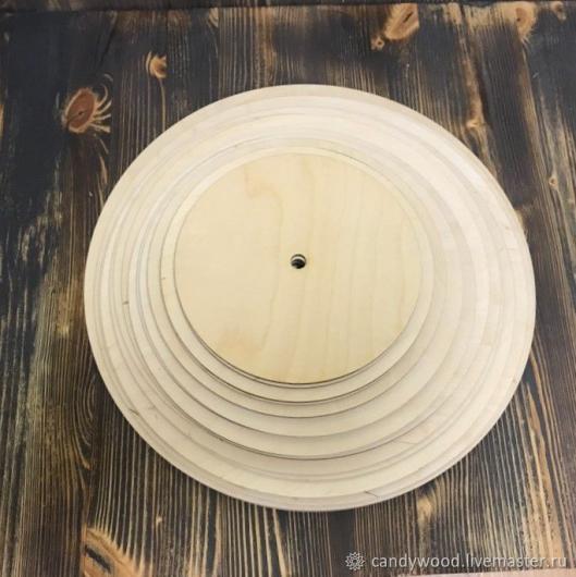 Подложка деревянная для торта 50 см с отверстием
