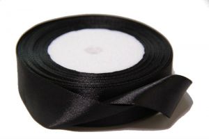 Лента атласная 2,5 см черная 176