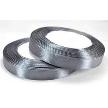 Лента атласная 1,2 см темно серый 131, 23 м