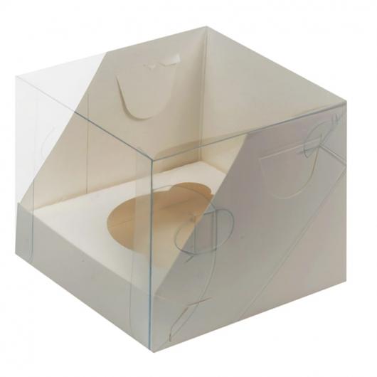 Коробка на 1 капкейк с платиковой крышкой 